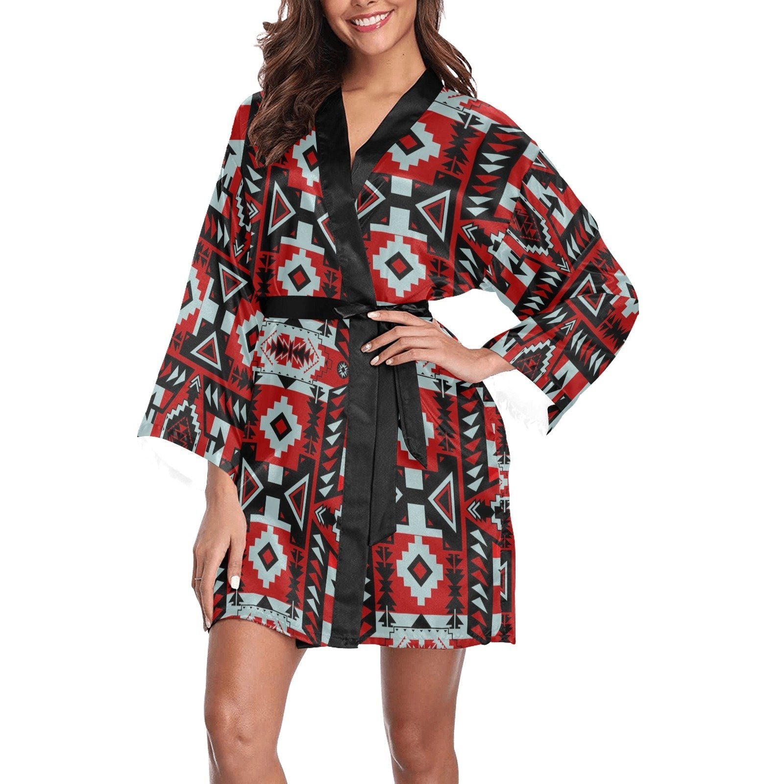 Chiefs Mountain Candy Sierra Dark Long Sleeve Kimono Robe