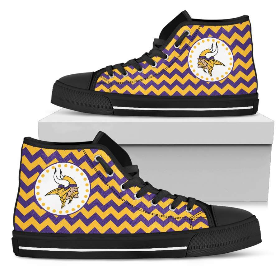 Chevron Broncos Minnesota Vikings High Top Shoes