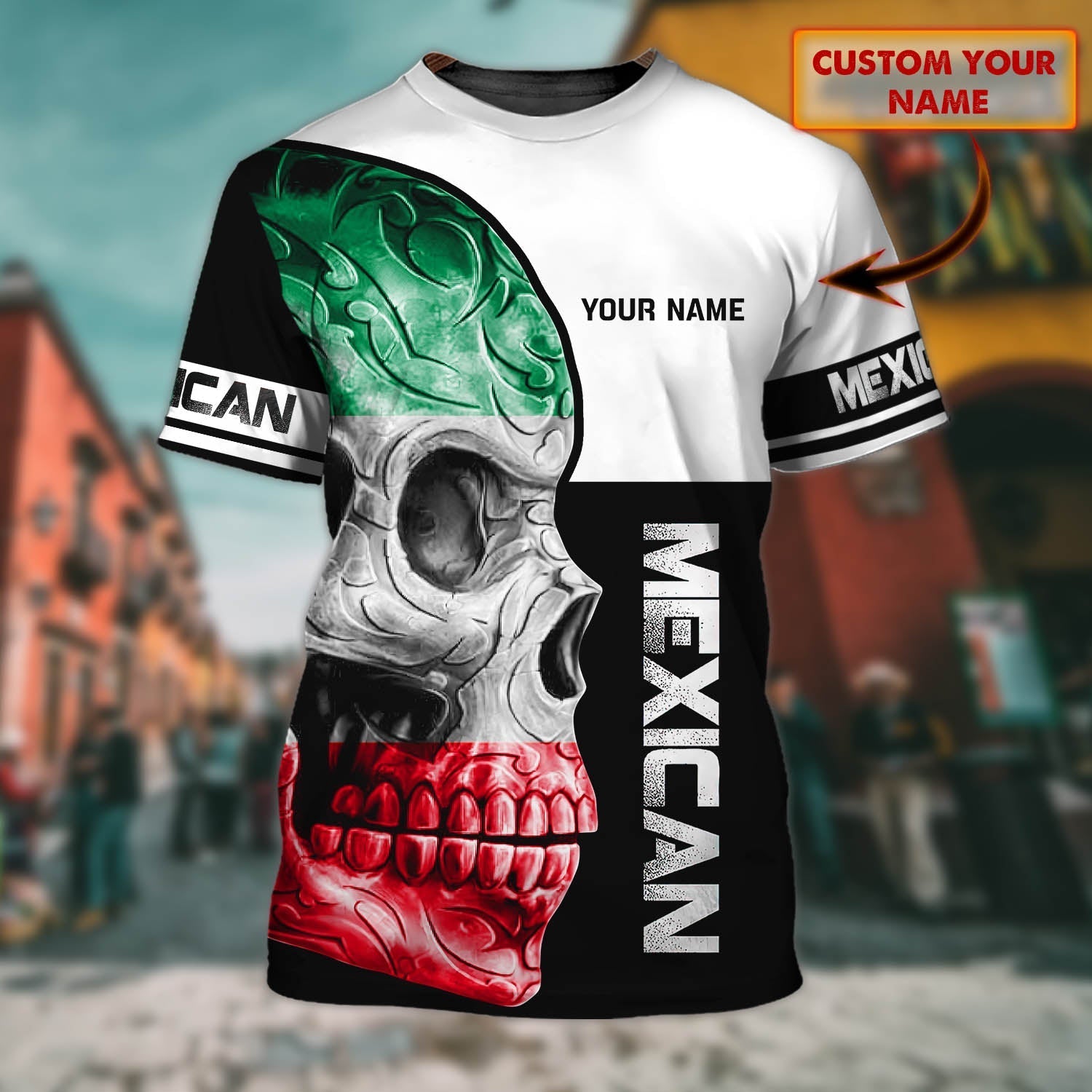 Customized Skull Mexico T Shirt, Mexico Skull Shirts For Men And Women