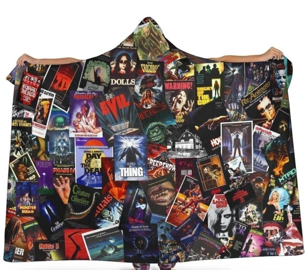 Horror Movies Hooded Blanket Fan Gift Idea For Halloween