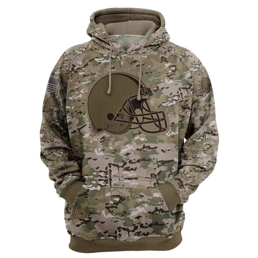 Cleveland Browns Camo Hoodie 3D Printed Pullover Zip Up Hoodies