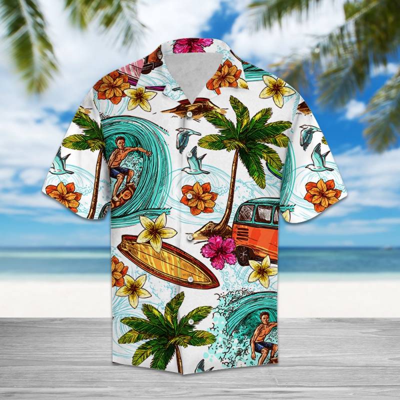 Surfing Beach Hawaiian Shirt Ha105531