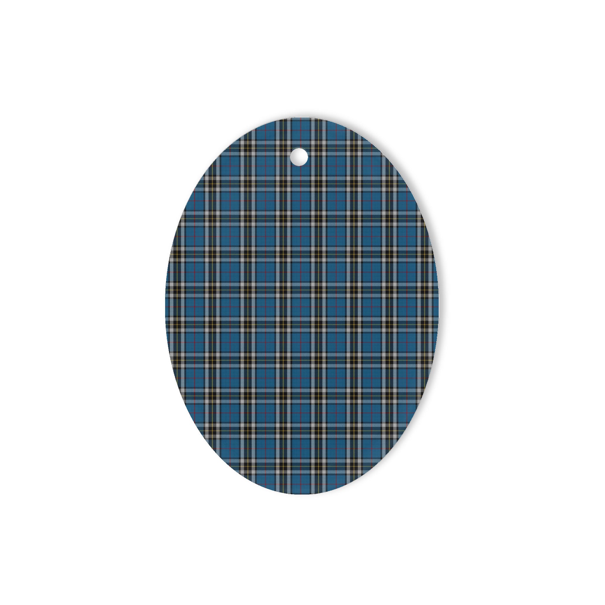 Thomson Dress Tartan Oval Ornaments, Christmas Tree Ornament, Plaid Christmas Ornaments, Ceramic Oval Christmas Tree Decoration