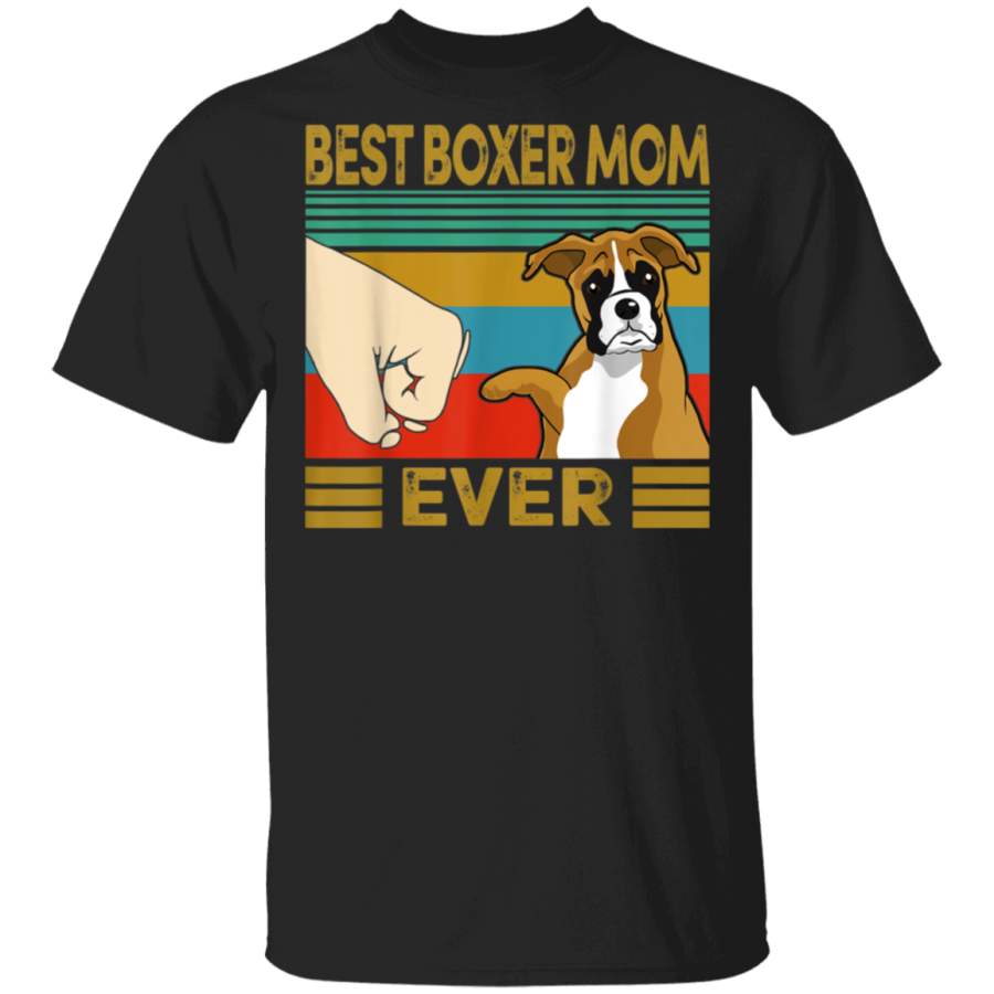 Vintage Best Dog Boxer Mom Ever Bump Funny Gifts For Woman Tshirt