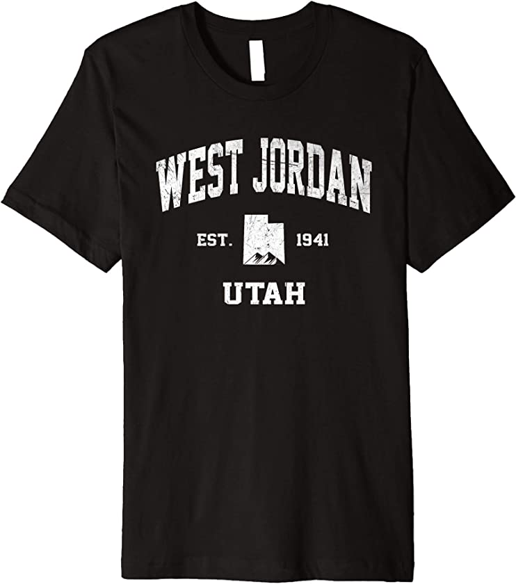 West Jordan Utah UT USA vintage state Athletic style gift Premium T-Shirt