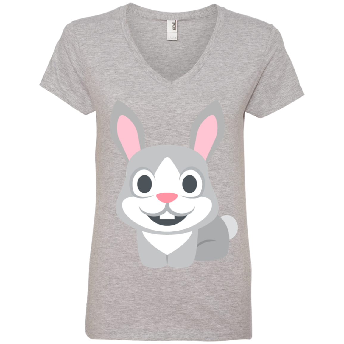 Rabbit Emoji Ladies’ V-Neck T-Shirt