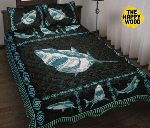 Shark Strong Patterns Style Quilt Bed Set And Pillow Covers