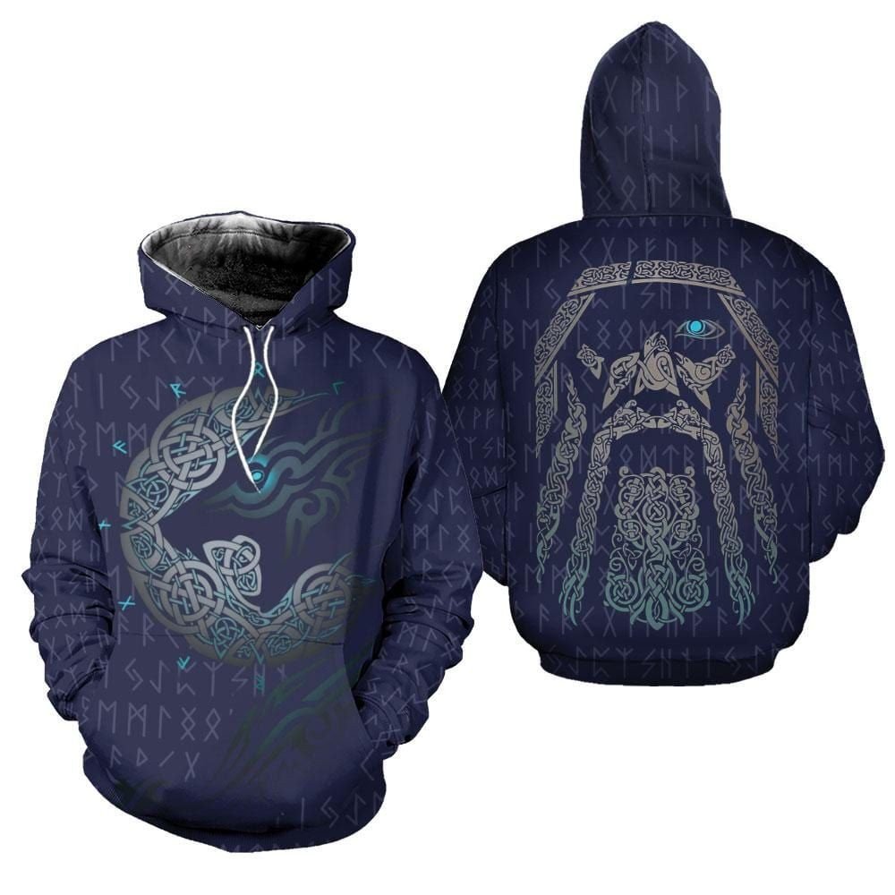 Viking Wolf Tattoo Hoodie 3D #H