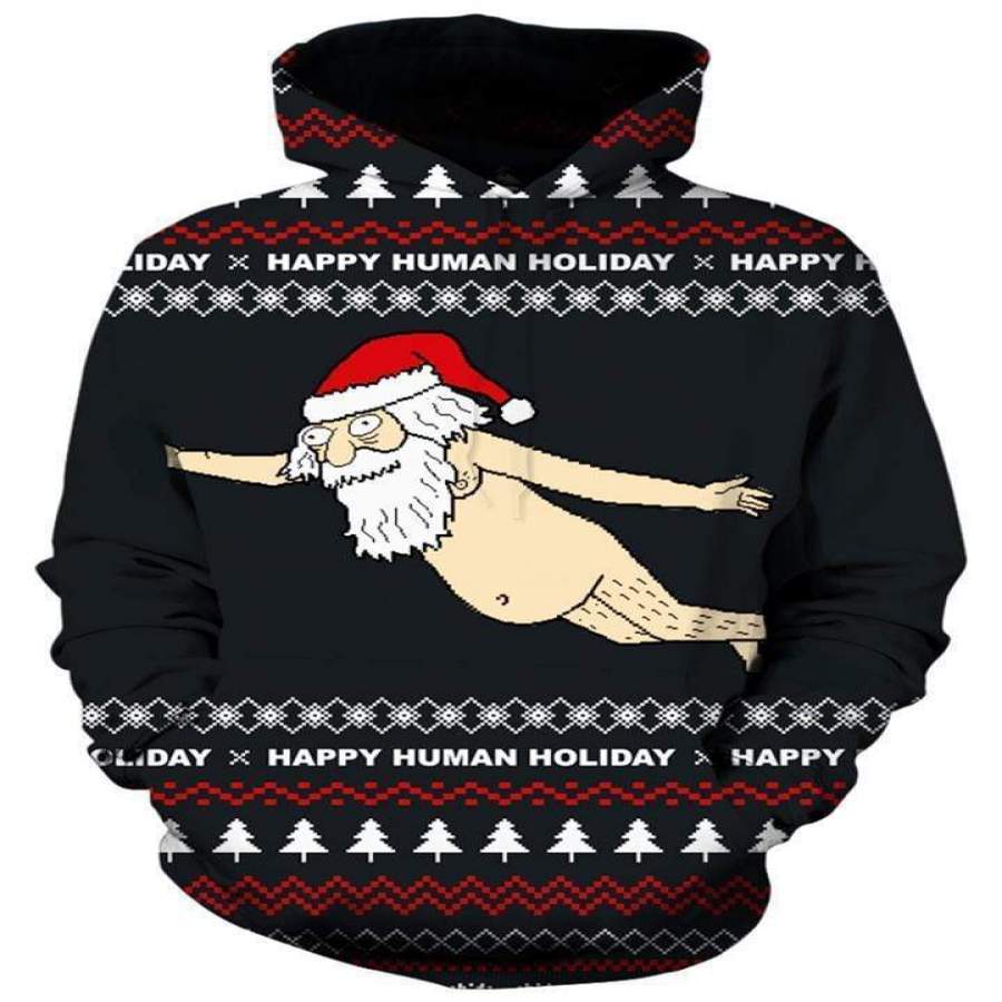 Funny Santa Ugly Christmas Hoodie 3D All Over Print