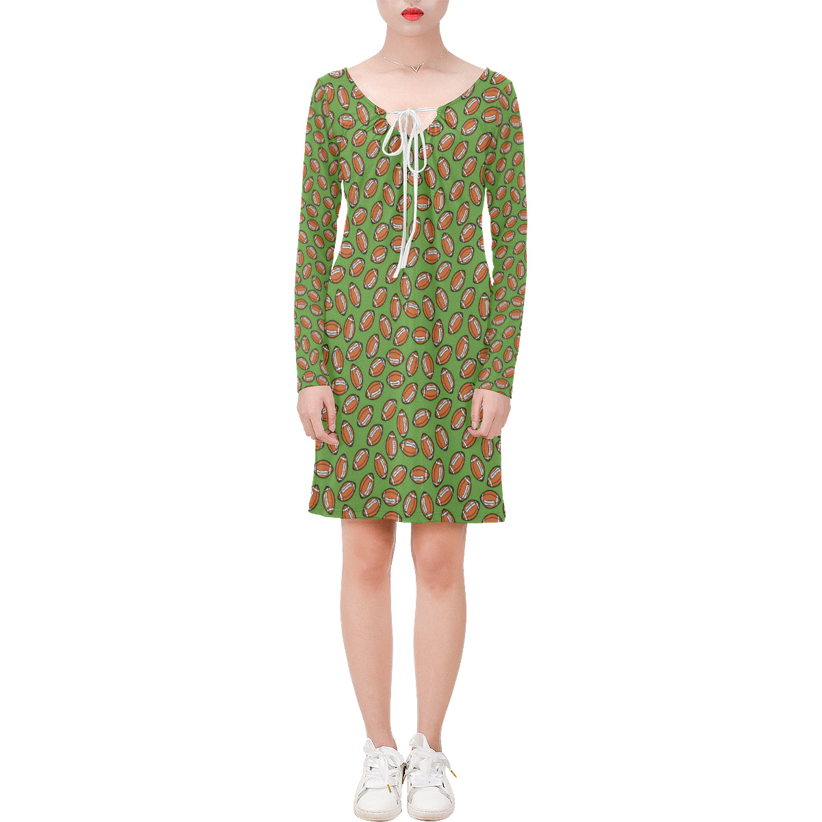 American Football On Green Design Long Sleeves Dress Shirtstore24H