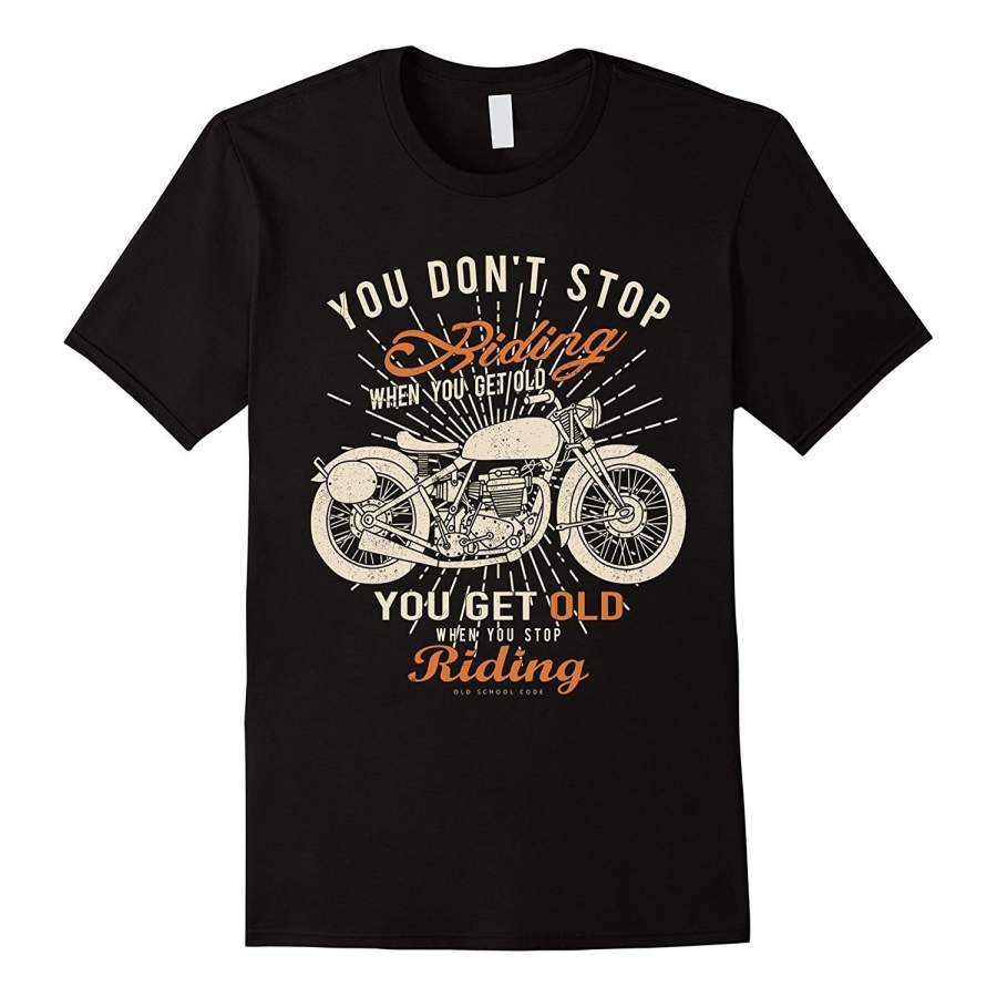 Vintage Distressed Motorcycle T Shirt For Old Bikers Men Fashion Cotton T-Shirt