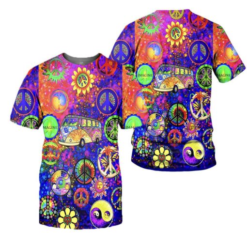 Hippie Peace Van 3D All Over Printed Shirts For Men And Women, Gift For Hippie Lover, Hippie Soul