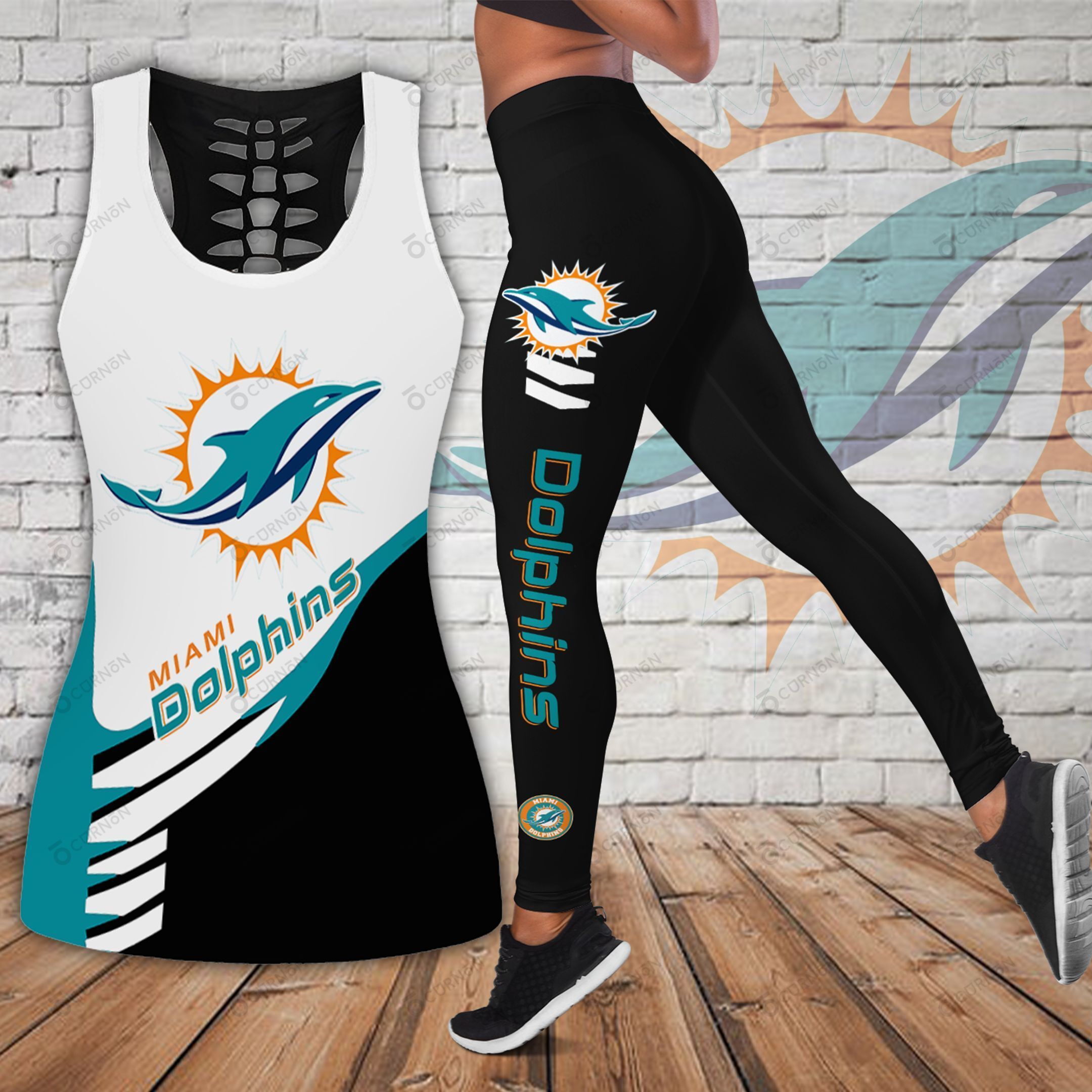 Miami Dolphins Leggings And Tank Top Limited 015