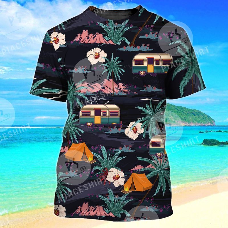 Amazing Camping Summer Hawaiian Vacation Beach Full Print Tshirt Ha102687