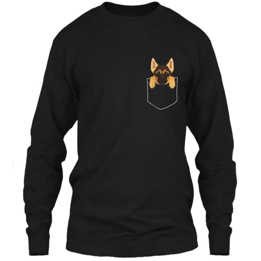 Pocket German Shepherd Puppy! Cute Dog Lover  LS Ultra Cotton Tshirt