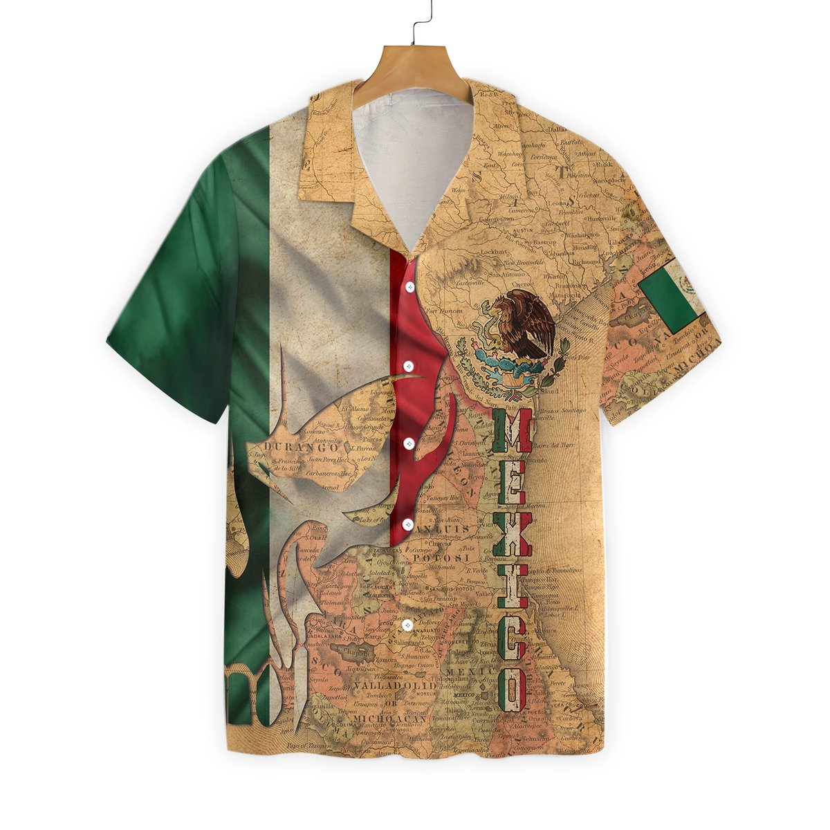 Mexico Skull Map Flag All Over Printed Hawaii Shirt Ha40749