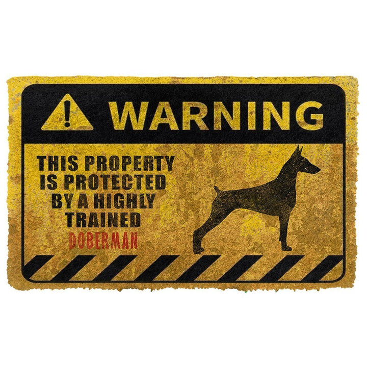 Waybackapparel This Property Is Protected By A Highly Trained Doberman 3D Doormat