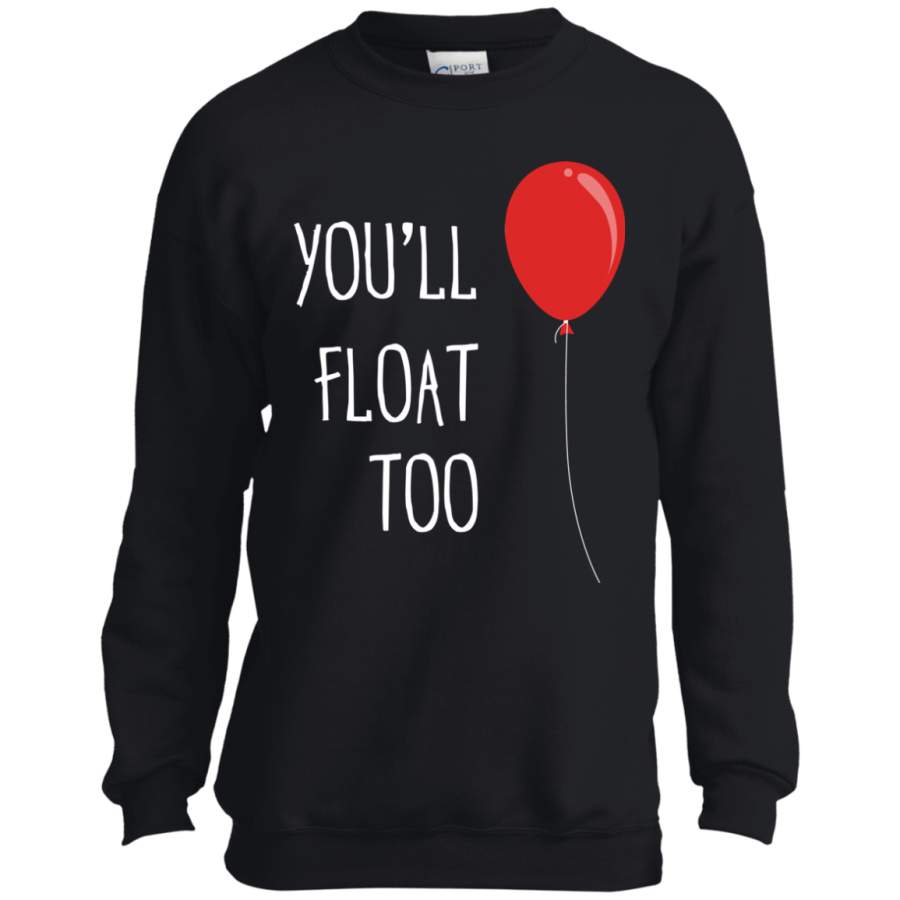 Red Balloon You ll Float Too Halloween Horror Youth LS shirt/Sweatshirt/Hoodie
