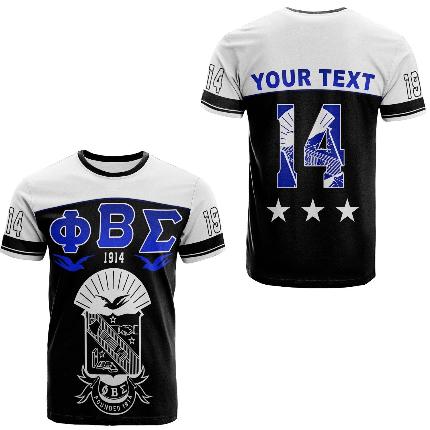 (Custom Personalised) Phi Beta Sigma Impressive Black T-Shirt Lt13