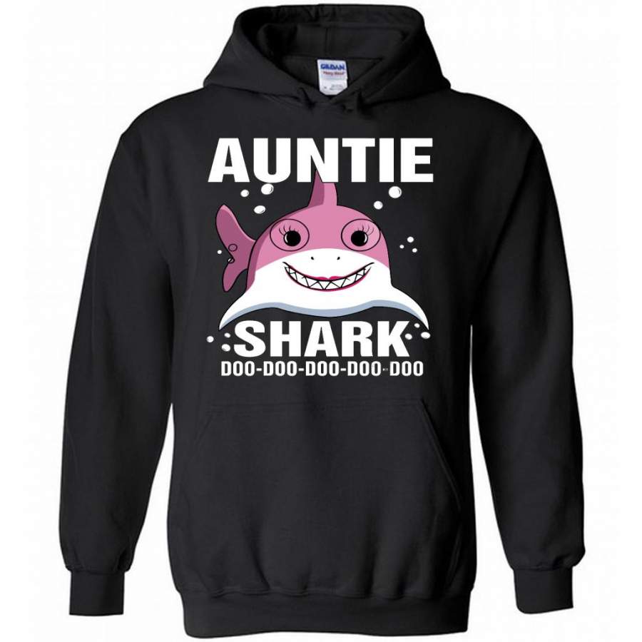 Auntie Shark Doo Doo Doo Doo Doo Doo – Gildan Heavy Blend Hoodie