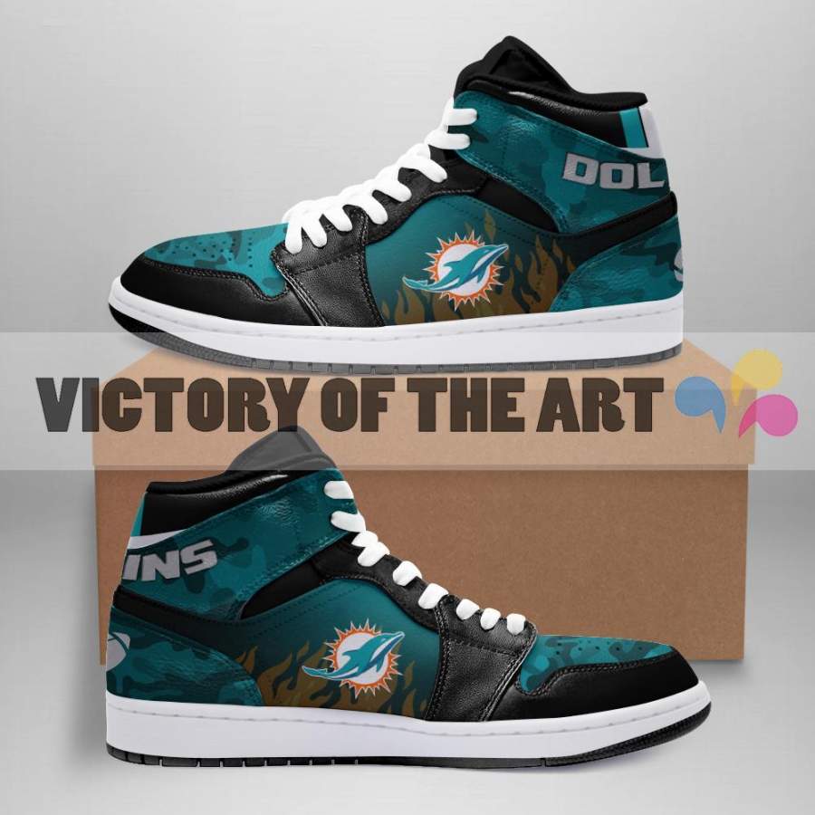 Simple Camo Logo Miami Dolphins  Jordan Sneakers