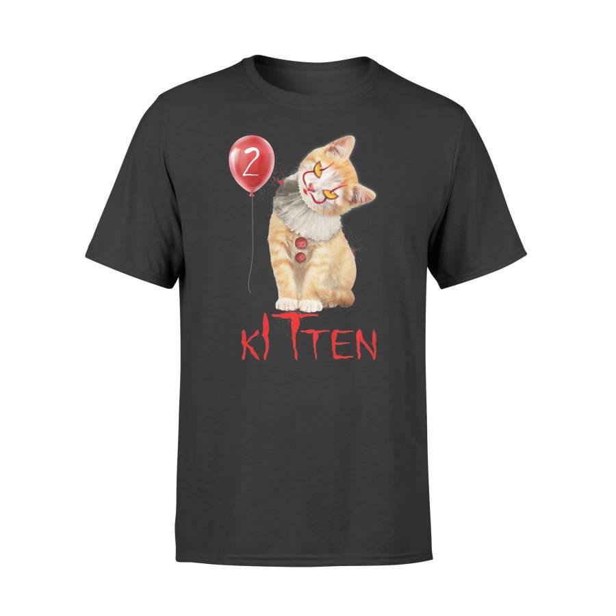 Clown Cat Kitten 2 Funny Scary Cat Halloween – Standard T-shirt