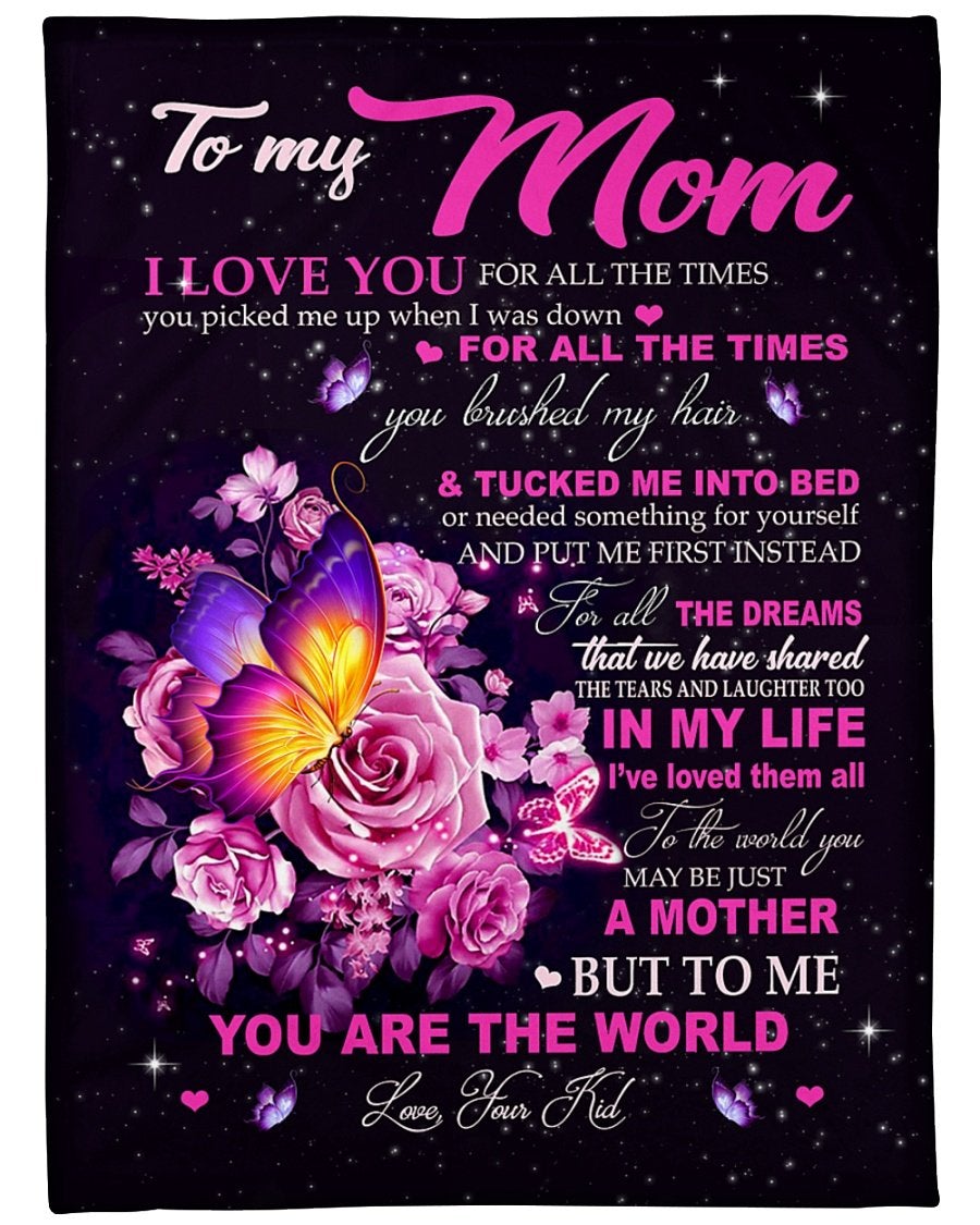 To My Mom I Love You For All The Times Fleece Blanket Mother Day Gift Gift From Daughter To Mom Family Gift Birthday Gift Home Decor Bedding Couch Sofa Soft And Comfy Cozy