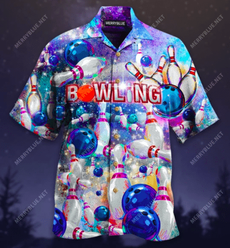 Shop Cool Blue This Is My Lucky Bowling Unisex Hawaii Aloha Shirts Ha90012