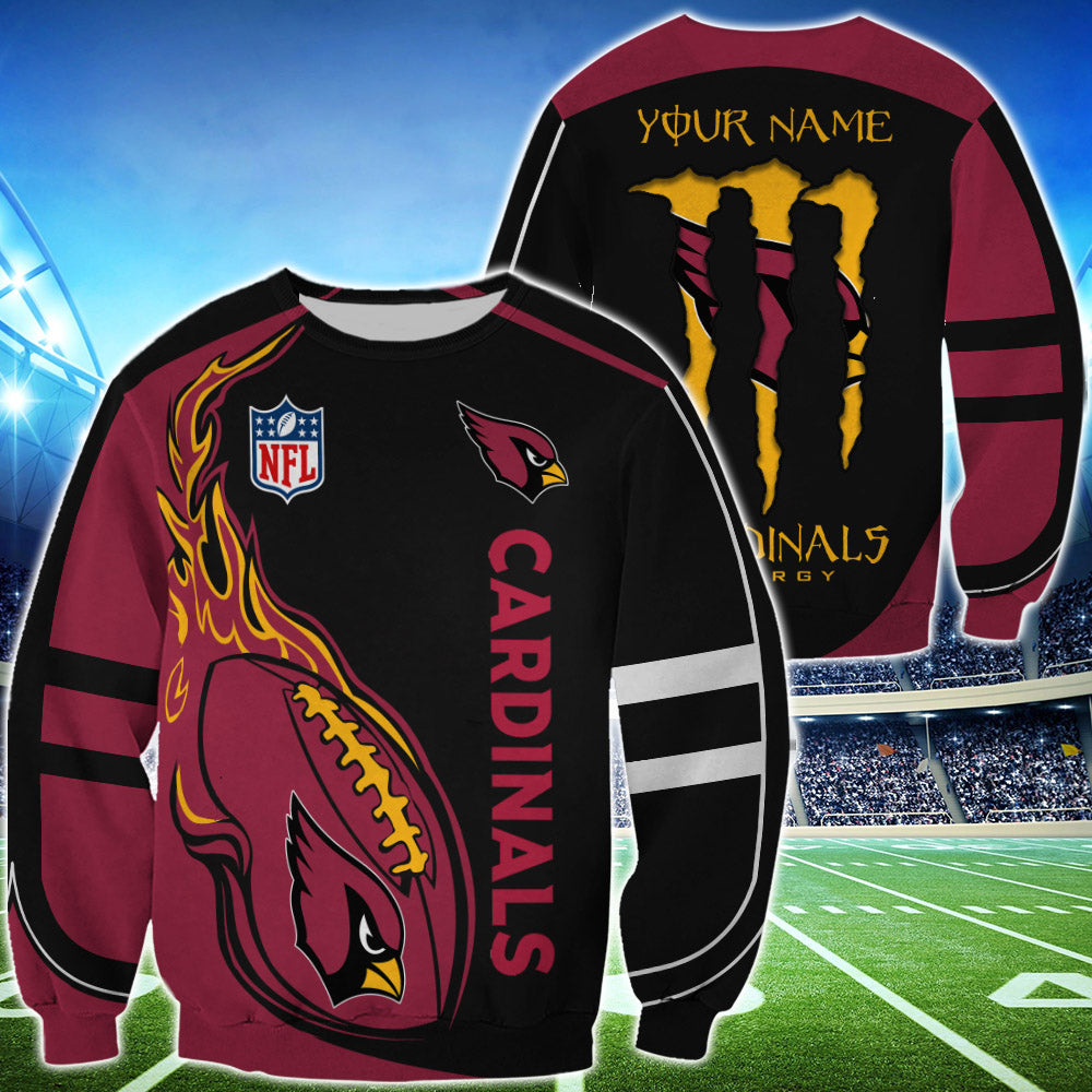 Monster Energy Arizona Cardinals Sweatshirt Custom Name