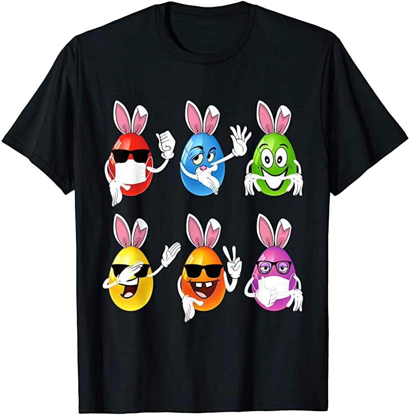 Dancing Bunny Eggs Happy Easter Day Boys Girls Kids Funny T-Shirt