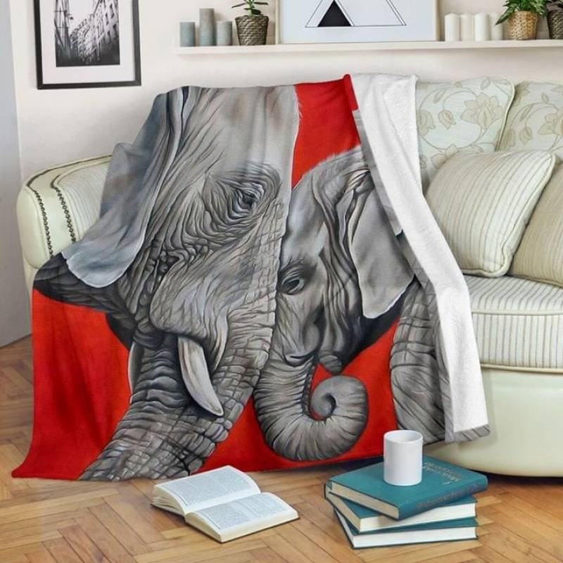 Elephants Family A Beautiful Gift For Your Family Quilt Blanket