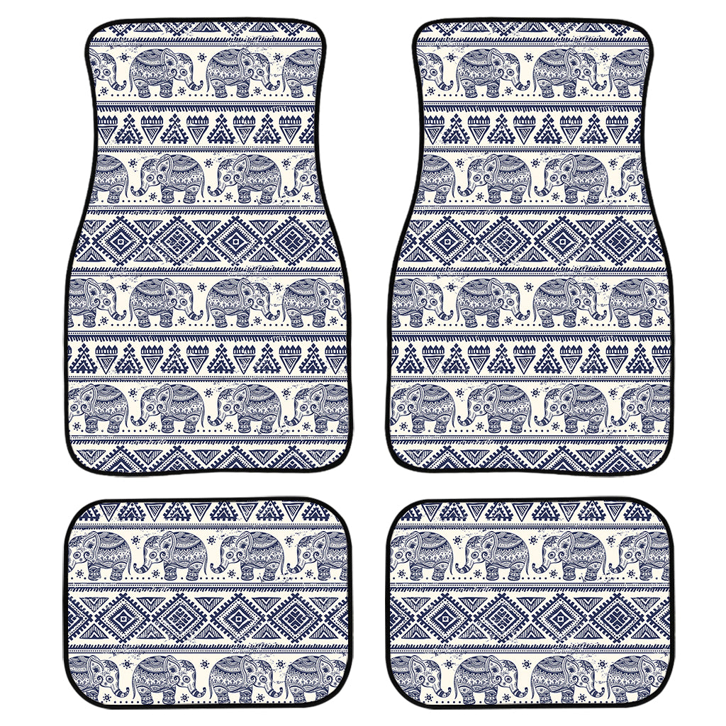 African Tribal Elephant Pattern Print Front And Back Car Floor Mats