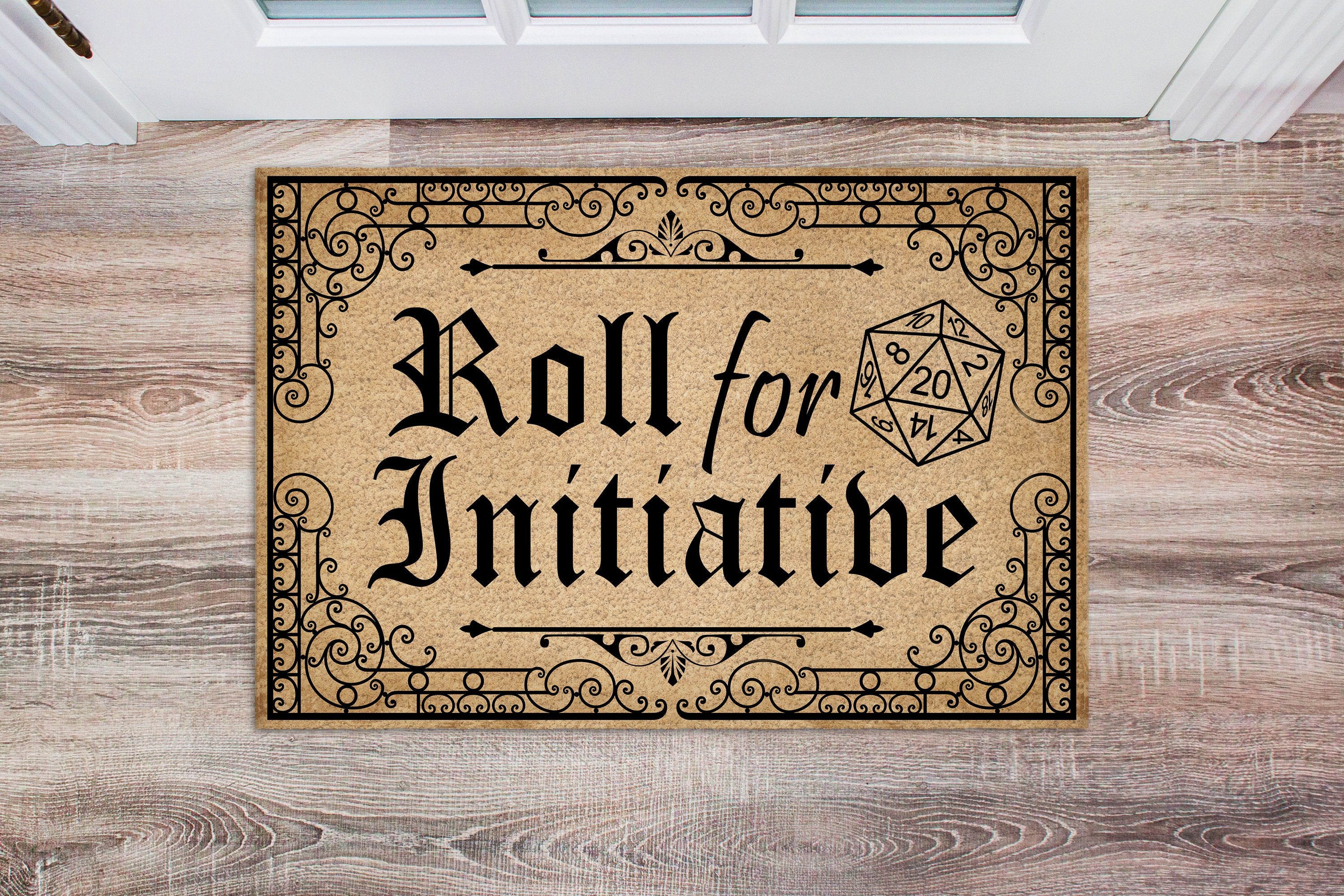 Roll For Initiative Coir Pattern All Over Printing Doormat Pre2250