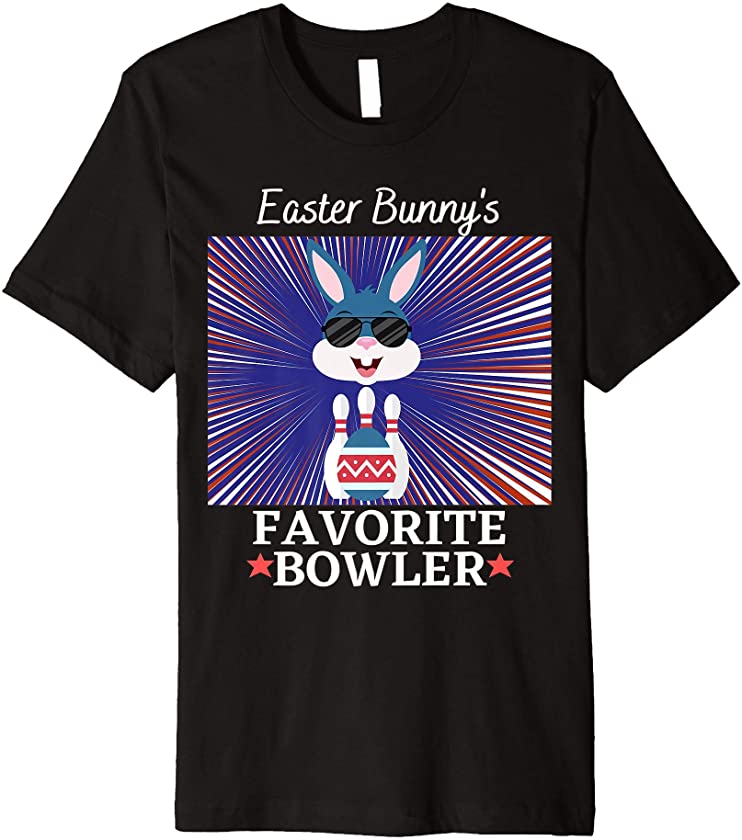 Mens FUNNY EASTER BUNNYS FAVORITE BOWLER FOR MEN WHO LOVE BOWLING Premium T-Shirt