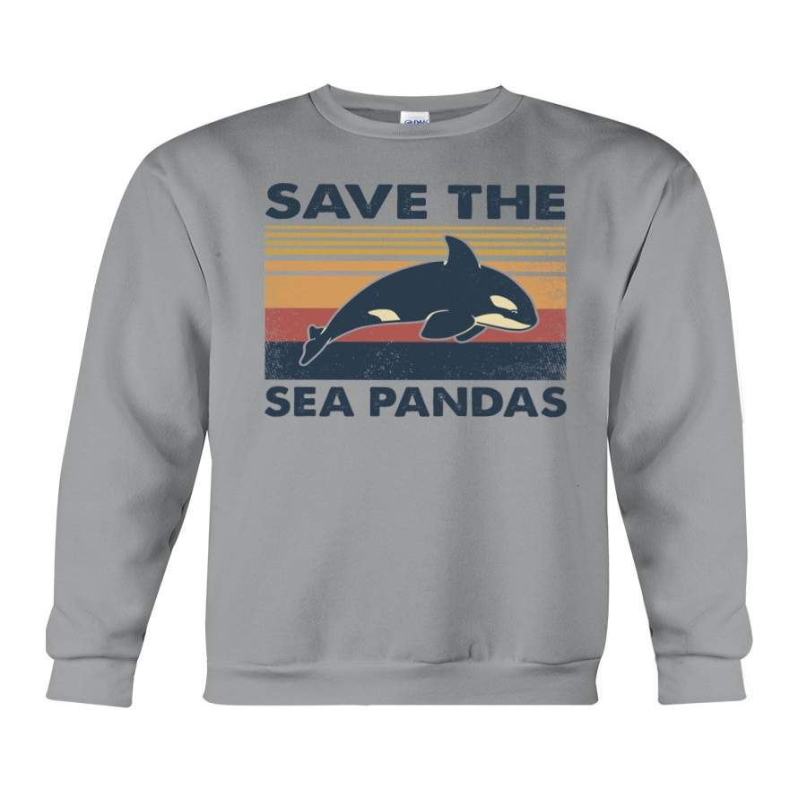 Save The Sea Pandas Unique Custom Design For Animal Lovers Sweatshirt