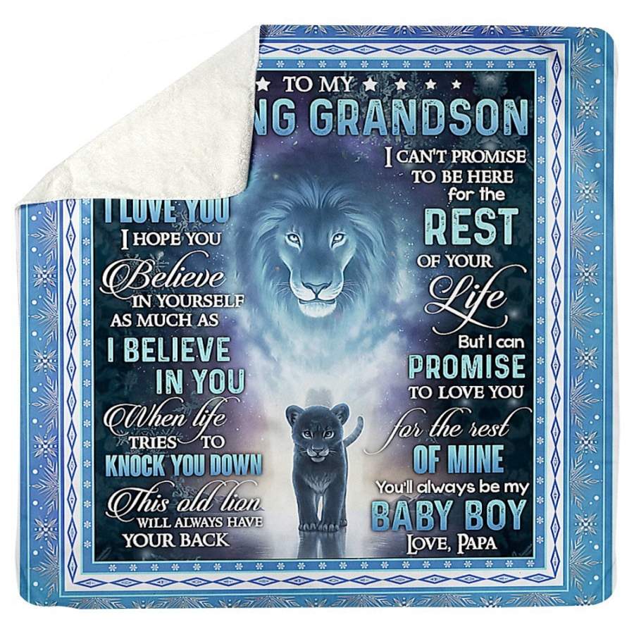 Wonderful Words From Grandma With Love To Amazing Grandson Sherpa Blanket