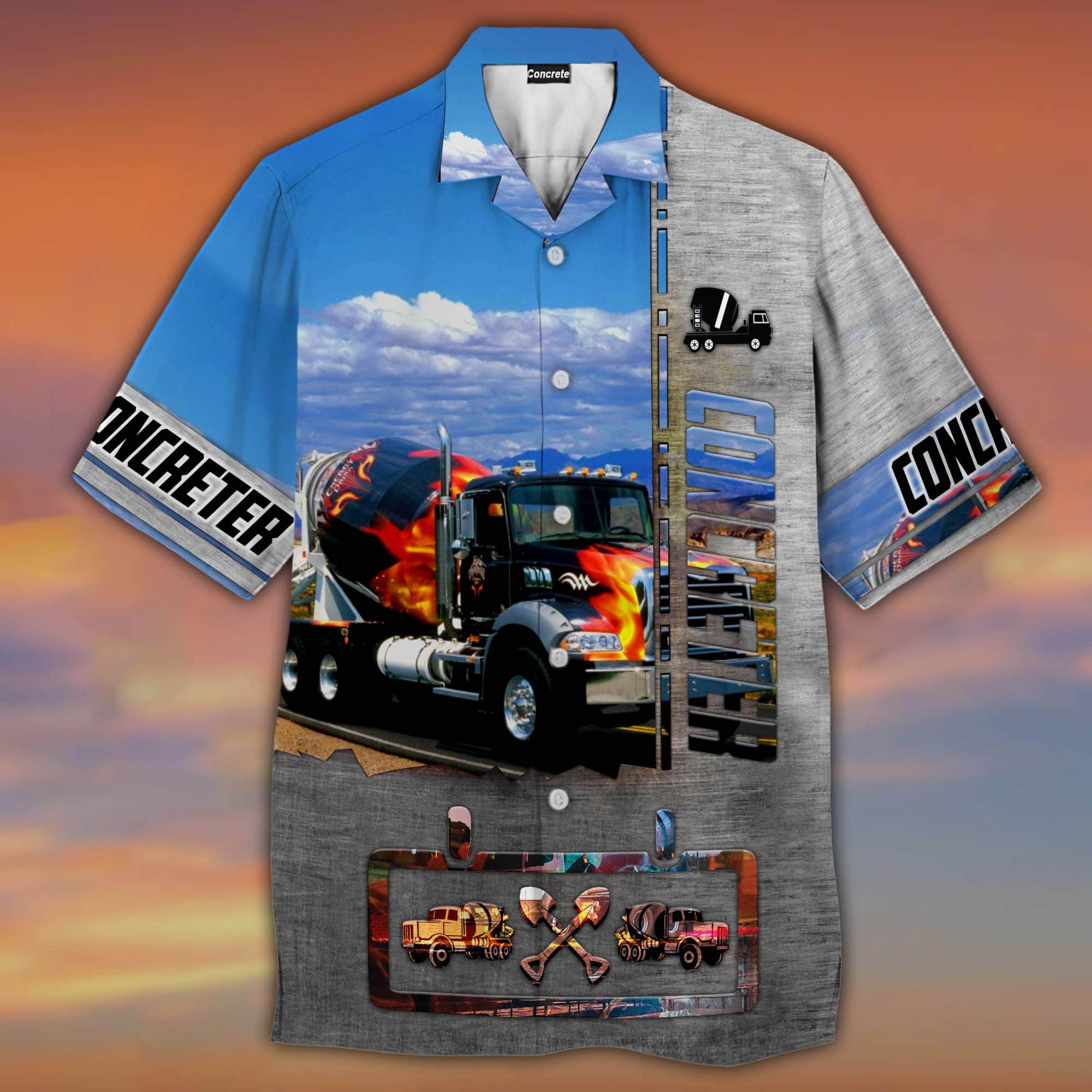 Concreter Mixe Car Unisex Hawaii Summer Beach Shirts Ha41644