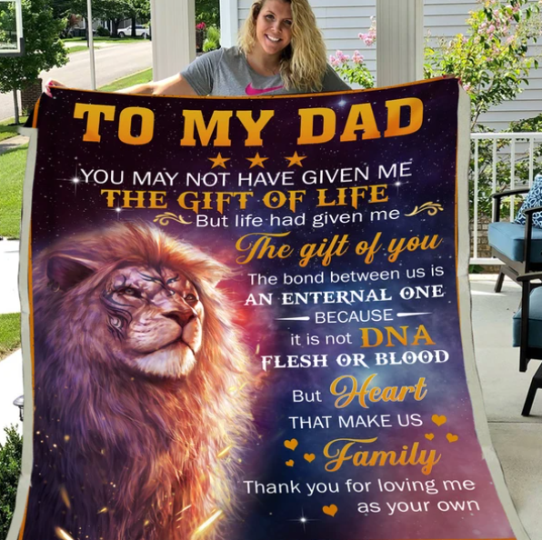 To My Father The Bond Between Us Is An Eternal One Fleece Blanket Animals Gift For Family,Birthday,Father,Mother,Lion Lovers Gift Home Decor Bedding Couch Sofa Soft And Comfy Cozy