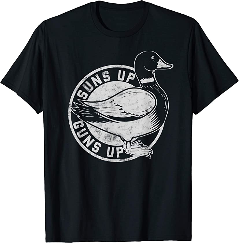 Vintage retro style Suns Up Funny duck Hunting T-Shirt