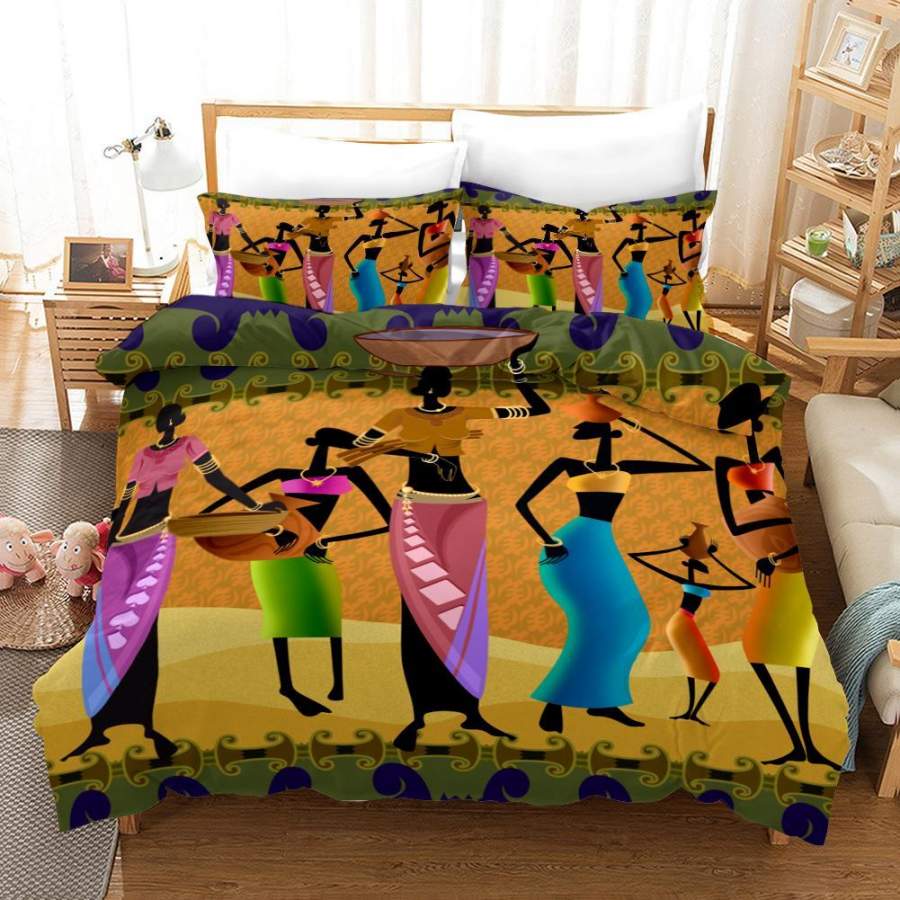 3D African Women Quilt Cover Set Bedding Set Pillowcases 164