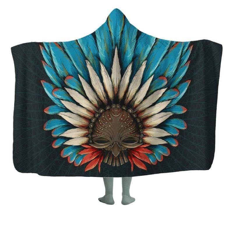 Warrior Mask Hooded Blanket