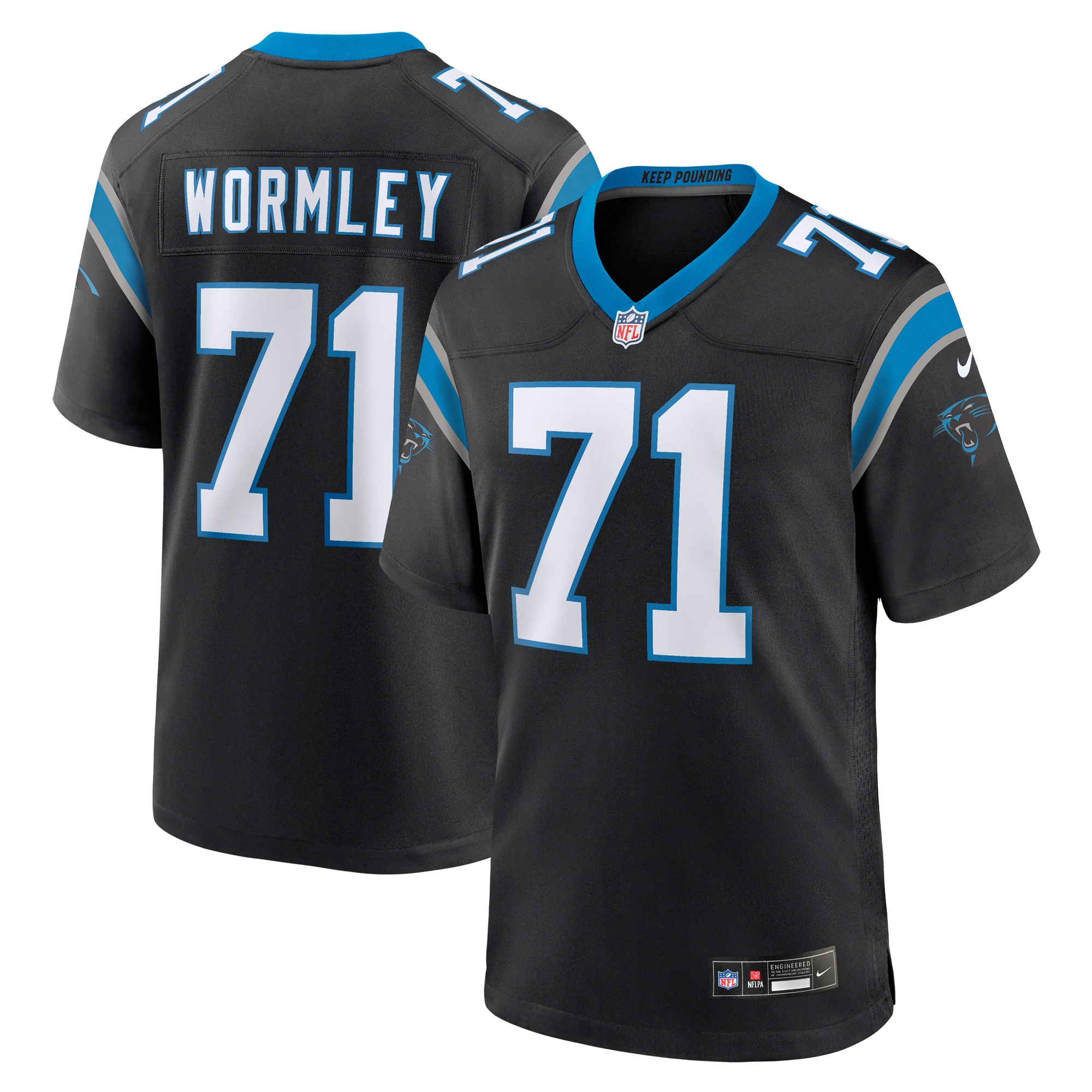 Chris Wormley Carolina Panthers Game Jersey – Black