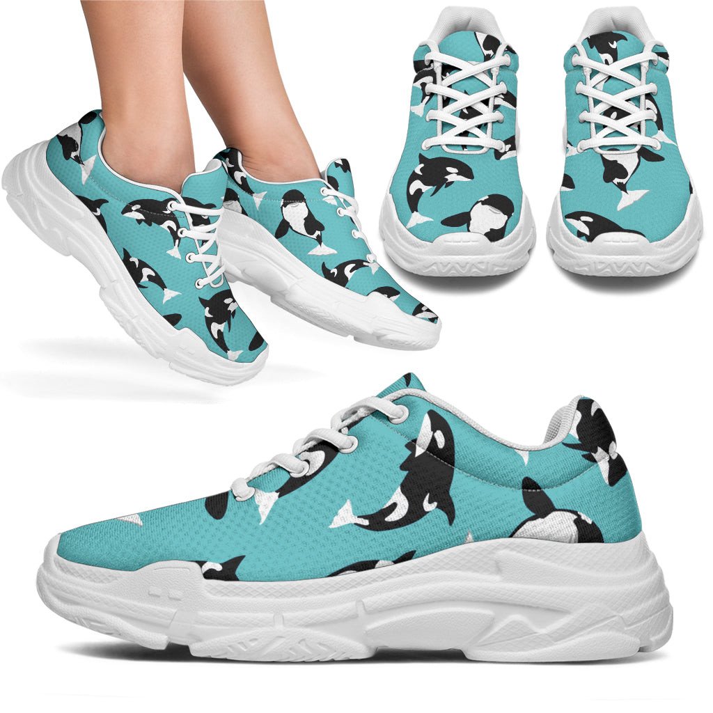 Whale Action Design Themed Print Chunky Sneaker Art 964