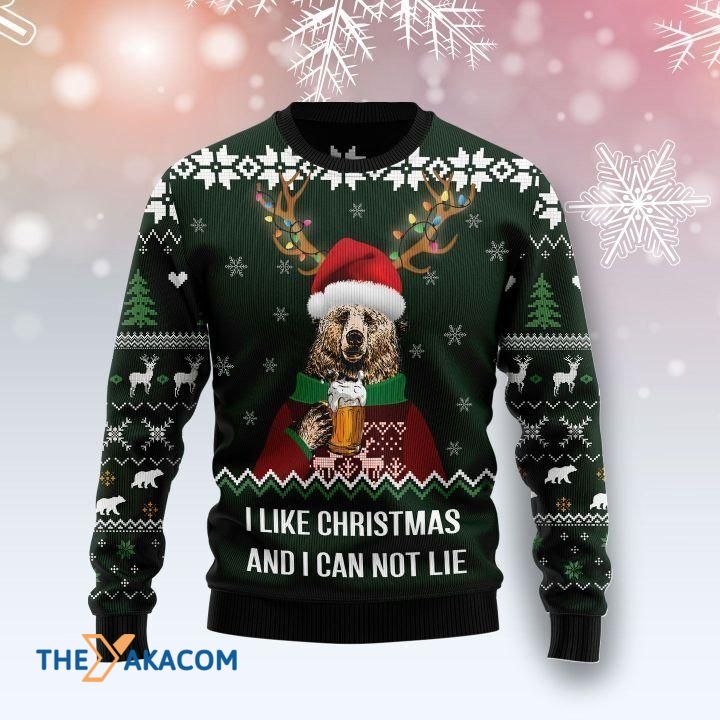 Christmas Bear I Like Christmas And I Can Not Lie Gift For Christmas Ugly Christmas Sweater