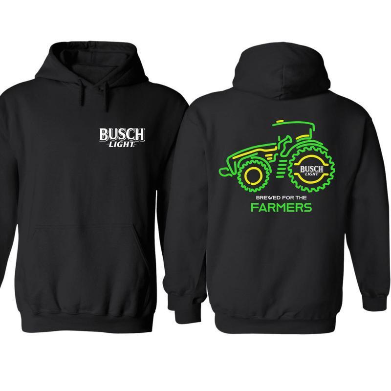 Busch-Light Farmers Tractor 2-sided Hoodie, Busch-Light Hoodie Full Color For Men And Women Full Color, Unisex Cotton Tops