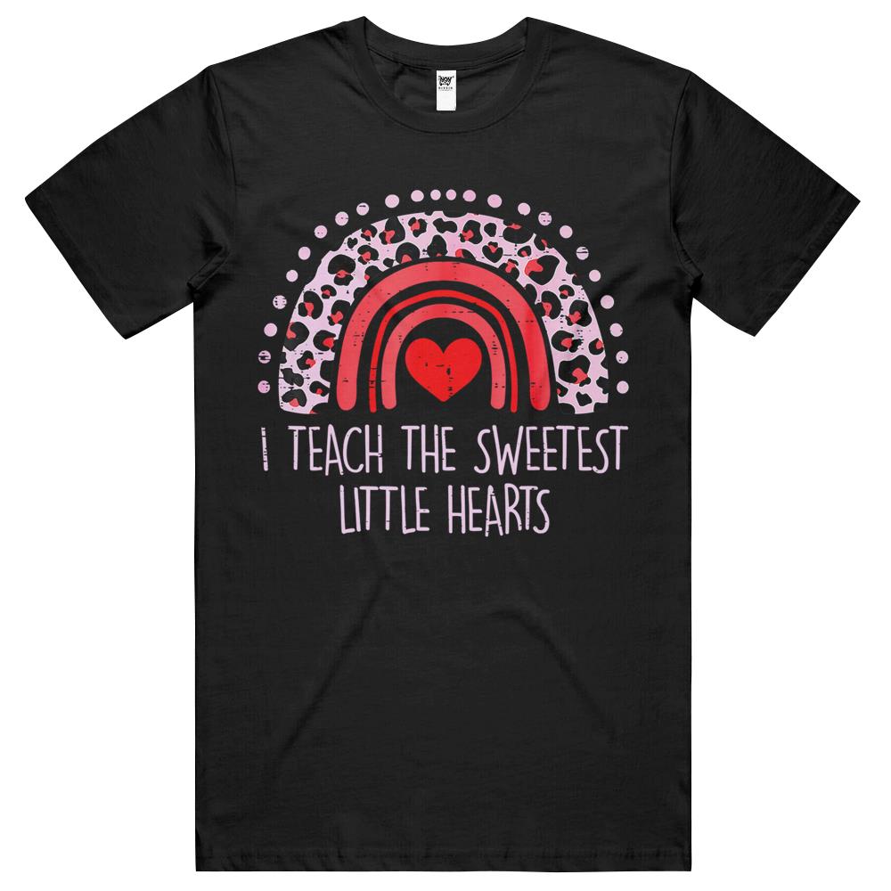 I Teach The Sweetest Hearts Rainbow Teacher Valentines Day Gift T Shirts