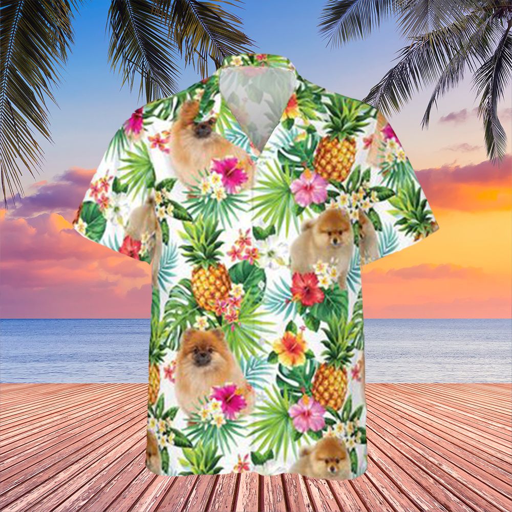 Pomerania Pineapple Hawaii Shirt Hibiscus Floral Tropical Gift For Pet Lovers Ha82225