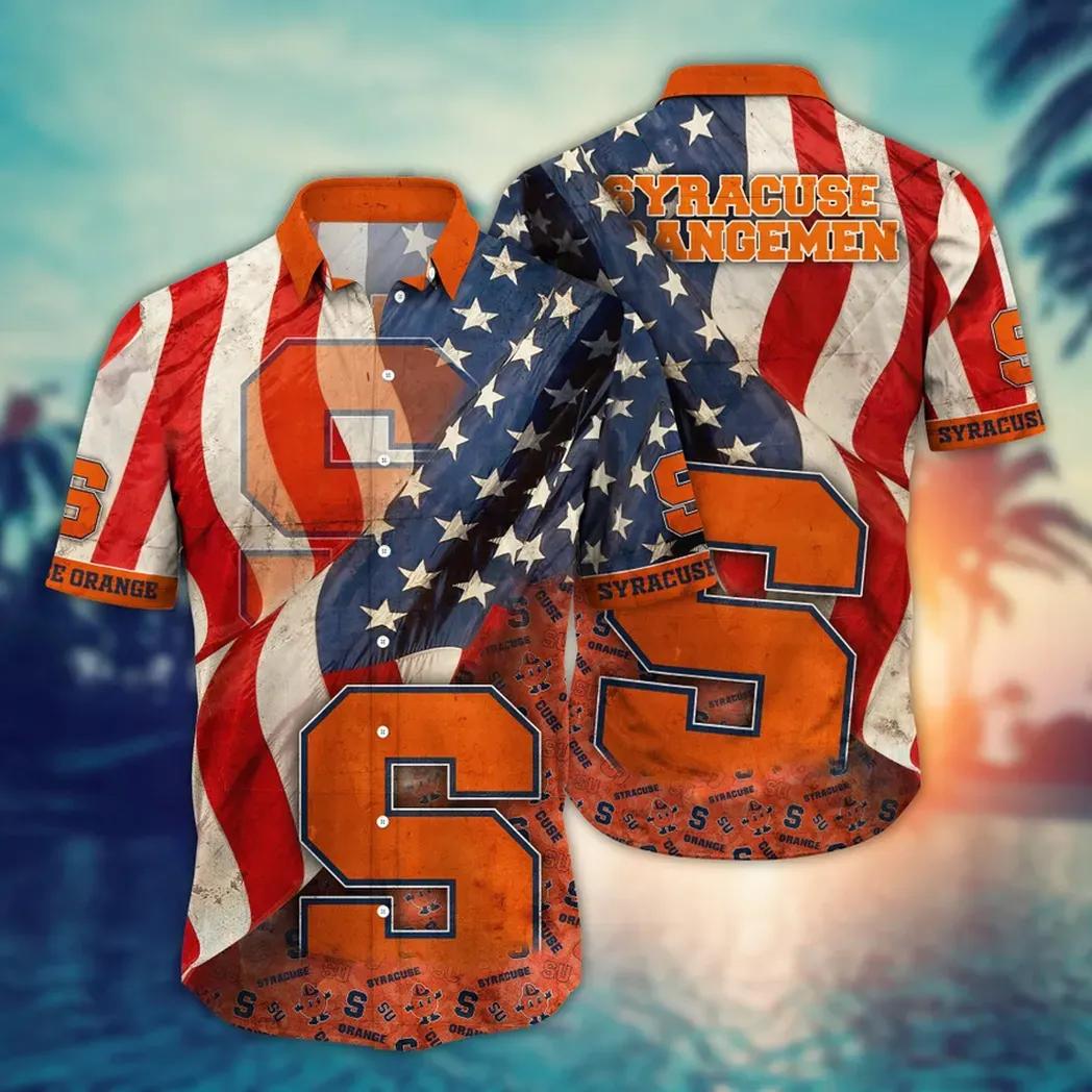 Syracuse Orange Ncaa Flower Aloha Hawaiian Shirt 13, Ncaa Hawaiian Shirt