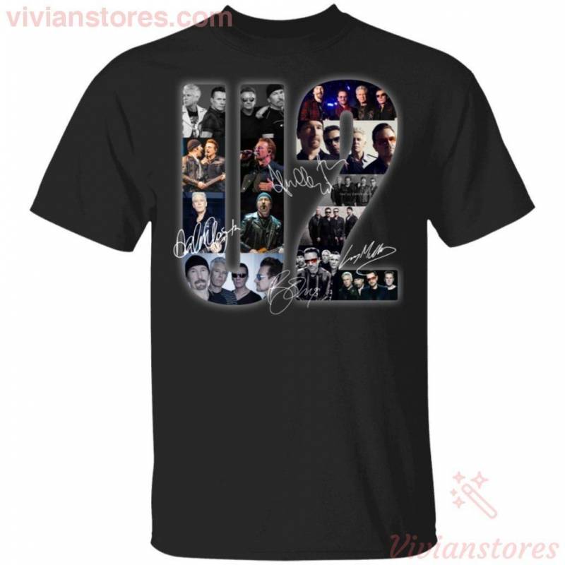 U2 Photos And Members Signatures Shirt Cool Gift For Fans MT10