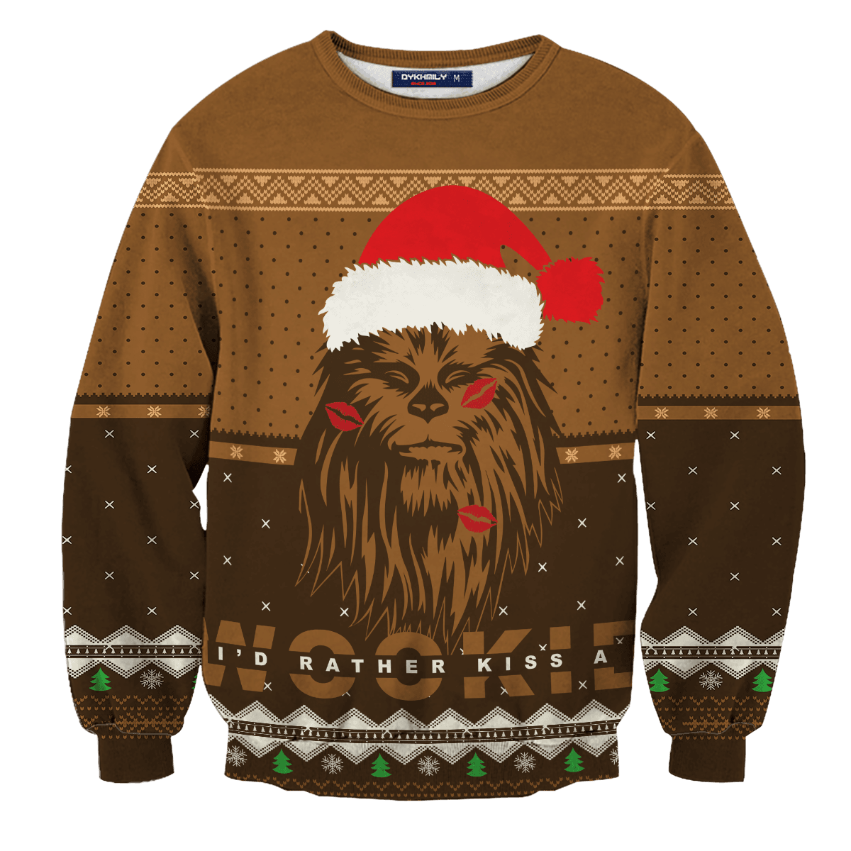 Unifinz Sw Sweater I’D Rather Kiss A Wookiee Christmas Brown Ugly Sweater 2022